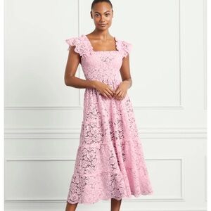 Hill House Pink Lace Midi Dress